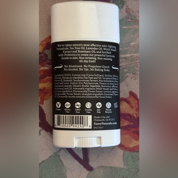 Saavy Naturals Lavender & Chamomile Probiotic Deodorant   *New & Unopened* - Picture 2 of 2